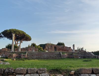 Ostia Antica archaeological site with Italian GELATO