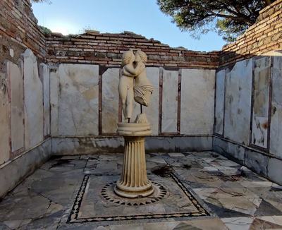 Ostia Antica archaeological site with Italian GELATO