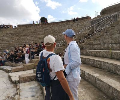 Ostia Antica archaeological site with Italian GELATO