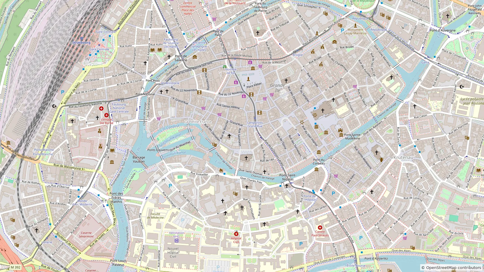 Mapa de la ruta de este tour, con 11 paradas marcadas
